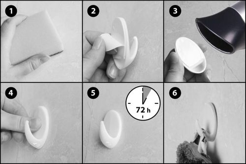 Wieszak samoprzylepny biały 5 szt - Yoka na Arena.pl