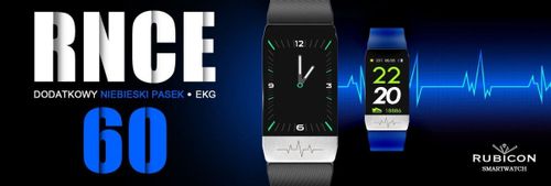 SMARTBAND RUBICON RNCE60 BLACK + Pasek BLUE na Arena.pl