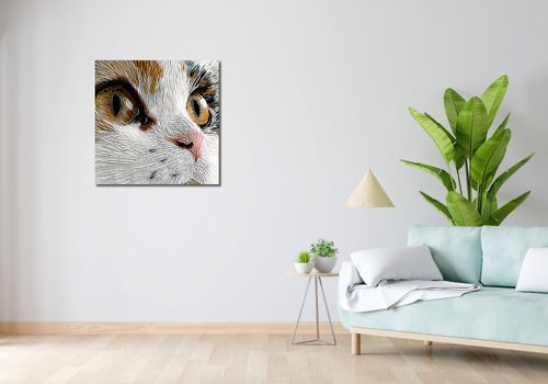 Obraz 70x70cm Nitkowany Kot na Arena.pl