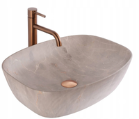 UMYWALKA NABLATOWA CERAMICZNA BEŻOWA KAMIENNA REA FREJA BEIGE STONE