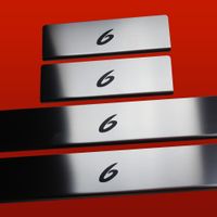 Listwa progowa MAZDA 6 MK3 Stal nierdzewna 304 mat z czarnymi literami 4szt