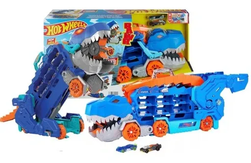 HOT WHEELS T-REX MEGA TRANSPORTER TORY WYŚCIGOWE zdjęcie 1