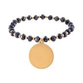 bransoletka z granatowych koralików z matowym plasterkiem (b24/kor/345aum)