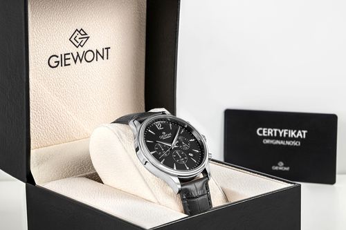 zegarek męski giewont chronograph sapphire czarno srebrny gw6310-a2 na Arena.pl