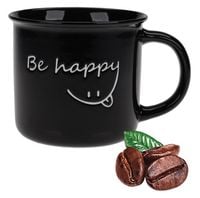 Kubek porcelanowy Ravi New Bone 360 ml Be Happy czarny
