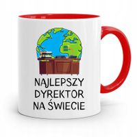 Dla Dyrektora Kubek Czerwony Najlepszy Na Świecie Z Nadrukiem Ze Zdjęciem