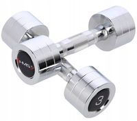 HMS Zestaw Hantle Hantelki Chromowane Do Ćwiczeń Treningu Siłowego 2x3 kg