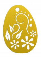 6. Zawieszka ażurowa jajko wiosna KWIATY żółta
