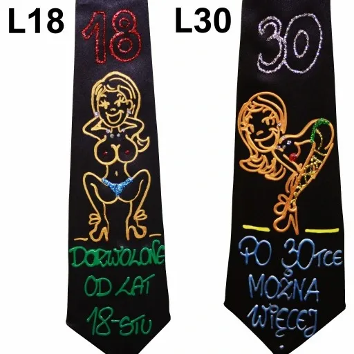 KRAWAT ręcznie malowany prezent URODZINY 18-80 CHŁOPAKA FACETA taty wzory zdjęcie 4