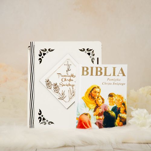 Biblia w pudełku z grawerem Pamiątka Chrztu Świętego OBC-2 na Arena.pl