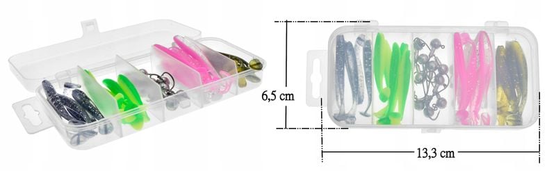 Zestaw spinning 25 przynęt 10 x główka JIG PUDEŁKO zdjęcie 2