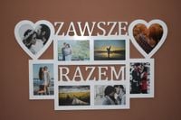 Multirama ramka na zdjęcia z napisem Zawsze Razem 8 zdjęć serca