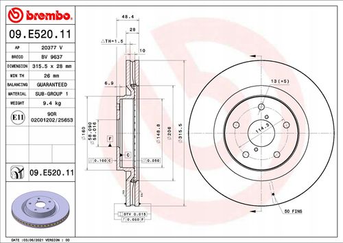 TARCZA HAM PRZOD 315X28 V BREMBO na Arena.pl