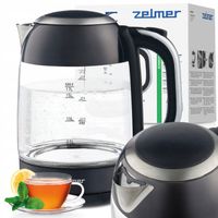 CZAJNIK BEZPRZEWODOWY ZELMER ELEKTRYCZNY SZKLANY NIERDZEWNA GRZAŁKA 2200W