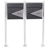 GRAFITOWA SKRZYNKA NA LISTY Z GAZETNIKIEM NA STOJAKU ZE STALI