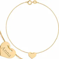 Złota bransoletka 585 CELEBRYTKA SERCE GRAWER