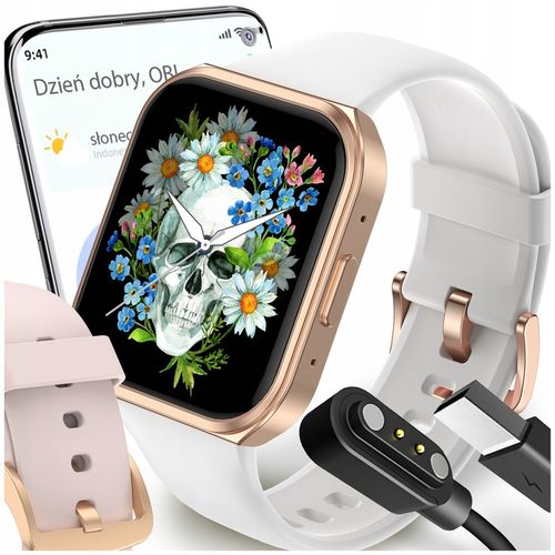 SMARTWATCH ZEGAREK MENU DAMSKI ROZMOWY GRY POLSKIE SMS 2 PASKI SMART WATCH na Arena.pl