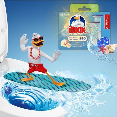 duck fresh discs marine - żelowy krążek do toalety 72ml (2 x 36ml) na Arena.pl