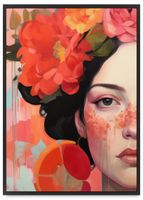 Plakat portret kwiaty 50x70 cm w czarnej ramie