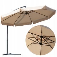 2X PARASOL OGRODOWY SKŁADANY DUŻY Z WYSIĘGNIKIEM FALBANĄ 350 CM POKROWIEC