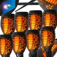 LAMPA SOLARNA POCHODNIA LED LAMPKI SOLARNE EFEKT DO OGRODU OGRODOWE 8 SZTUK