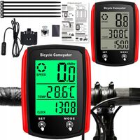 LICZNIK ROWEROWY WODOODPORNY NA ROWER TERMOMETR TRYB DZIENNY/NOCNY 19 FUNKC
