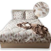 Komplet Pościeli Polarowej 160x200+2x 70/80 Ciepła Gruba Mack Home Liście