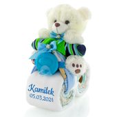 TORT z pampersów motorek 2 Prezent na Chrzest BABY SHOWER