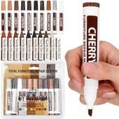 Zestaw naprawczy do mebli pisaki retuszerskie i woski 10 kolorów