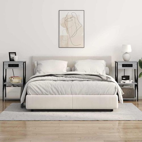 Szafka Nocna z półką 2 pcs Szary dąb sonoma 41 x 31 x 76 cm na Arena.pl