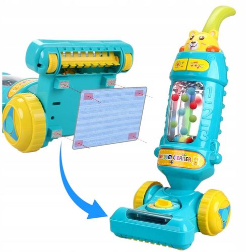 DUŻY ODKURZACZ RĘCZNY PIONOWY dla dzieci INTERAKTYWNY EDUKACYJNY LED MUZYKA na Arena.pl