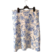 Spódnica Midi Bawełniana Rozkloszowana Wygodna Niebieska Rozmiar 27