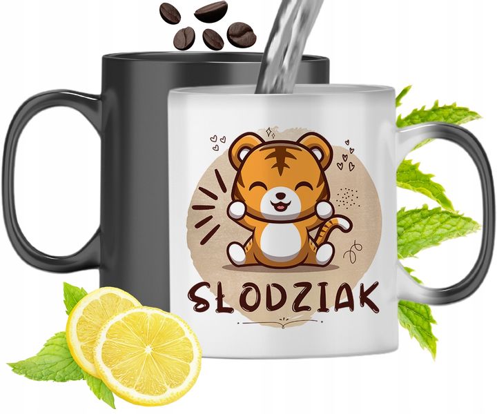 Kubek Magiczny Z Tygryskiem Zmieniający Kolor Z Nadrukiem Ze Zdjęciem zdjęcie 1