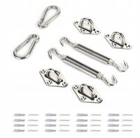 ZESTAW MOCUJĄCY MONTAŻOWY ŻAGIEL PRZECIWSŁONECZNY KWADRATOWE PROSTOKĄTNE