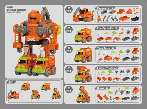 AUTO ROBOT DO SKRĘCANIA 5w1 LED TRANSFORMER XXL ZABAWKA KONSTRYKCYJNA na Arena.pl