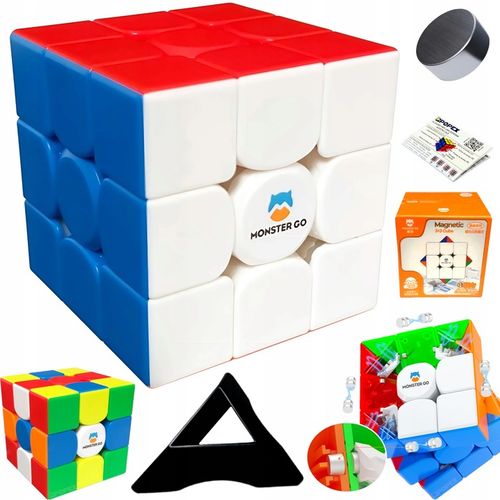 PROFESJONALNA KOSTKA 3x3 MAGNETYCZNA GAN MONSTER GO + PODSTAWKA + ALGORYTMY na Arena.pl