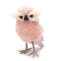 SOWA RÓŻOWA FIGURKA DEKORACJA GLAMOUR FUTERKO 14cm