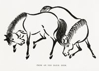 Plakat 70x50cm Konie Japoński Vintage do Salonu