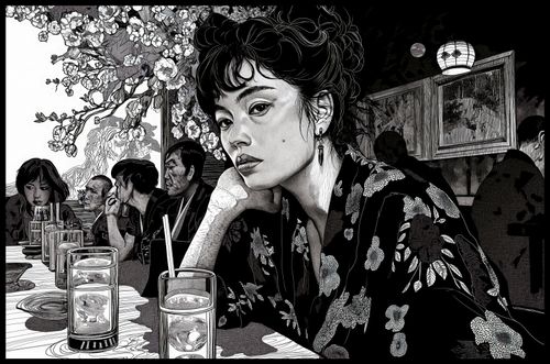 Plakat 91,5x60cm Czarne Kimono na Arena.pl