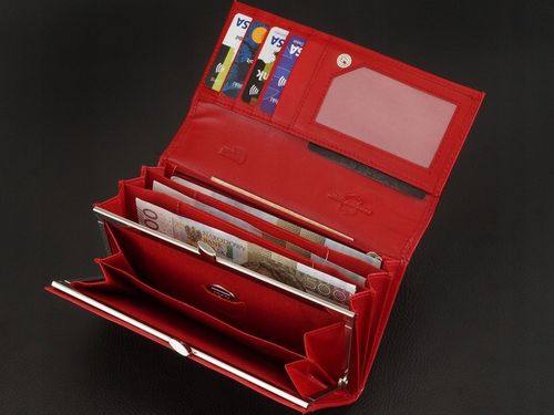 KOCHMANSKI portfel damski skórzany duży czerwony na dokumenty i karty na Arena.pl