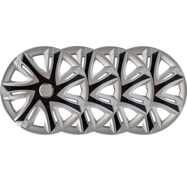 4x Kołpaki 14 NRM SUPERNOVA SREBRNO CZARNE TUNING zdjęcie 1