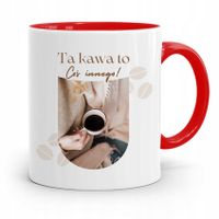 Dla Baristy Baristki Kawiarki Kubek Czerwony Z Nadrukiem Ze Zdjęciem