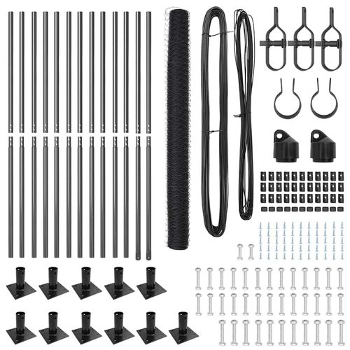 Ogrodzenie z słupkami Szary 1.4 x 25 m Stal pokryta PCV na Arena.pl