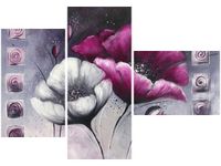 100CM 80 OBRAZ 3 ELEM MALOWANE MAKI ŚCIENNY