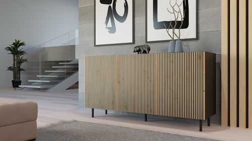 Komoda KAMA 3D SLIM/LAMEL CZARNY na Arena.pl