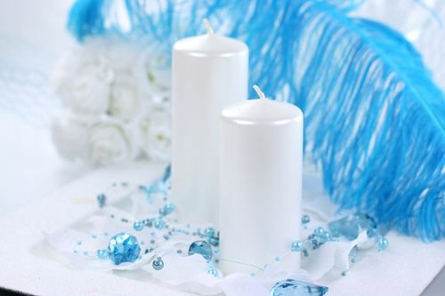 Komplet świec 7,9,11,13cm adwentowe świeczki stroik białe perłowe na Arena.pl