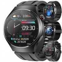 SMARTWATCH ZEGAREK MĘSKI EKG POMIAR CUKRU HRV ROZMOWY 3 PASKI SZKŁO MENU PL