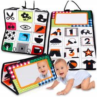 KSIĄŻECZKA KONTRASTOWA DLA NIEMOWLĄT Z Lusterkiem Sensoryczna Składana 0+