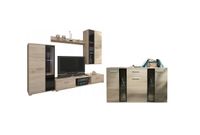 Zestaw meble pokojowe Meblościanka + Komoda do salonu Dąb Sonoma