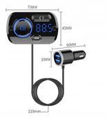 TRANSMITER BLUETOOTH FM SAMOCHODOWY SZYBKA ŁADOWARKA 2x USB AUX